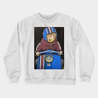 Retro Scooter, Classic Scooter, Scooterist, Scootering, Scooter Rider, Mod Art Crewneck Sweatshirt